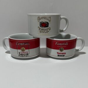 Vintage 1994 Campbell's Tomato Soup 3 Mug Set - Red and White